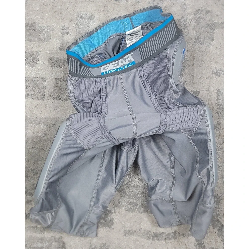 Gear Pro-Tec 5-Pad Football Girdle Pants MEN'S Sz Large Grey Blue
